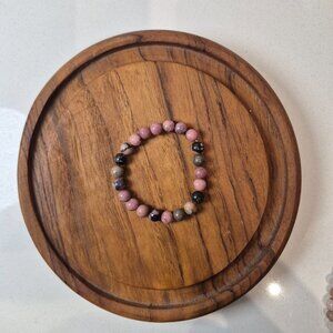 Rhodonite Stretch Bead Bracelet